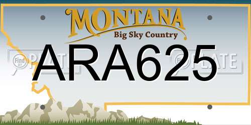 ARA625 Montana License Plate