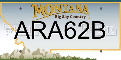 ARA62B Montana License Plate