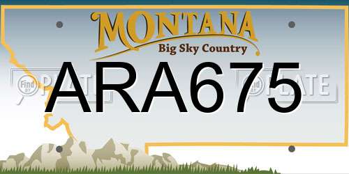 ARA675 Montana License Plate