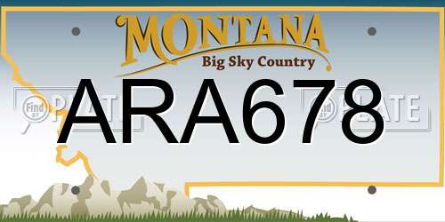 ARA678 Montana License Plate