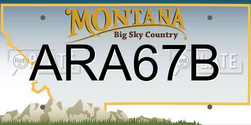 ARA67B Montana License Plate