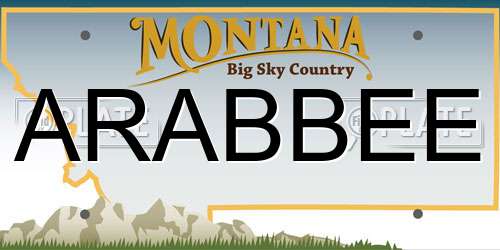 ARABBEE Montana License Plate