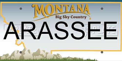 ARASSEE Montana License Plate