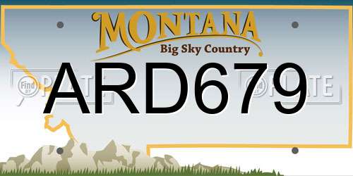 ARD679 Montana License Plate