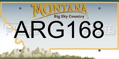 ARG168 Montana License Plate