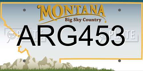 ARG453 Montana License Plate