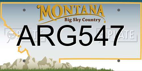 ARG547 Montana License Plate