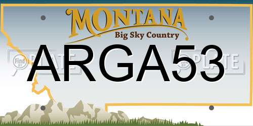 ARGA53 Montana License Plate