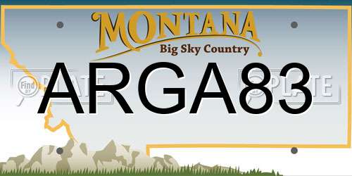 ARGA83 Montana License Plate