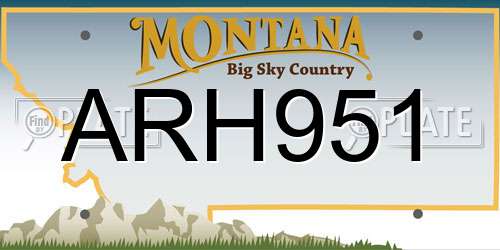 ARH951 Montana License Plate