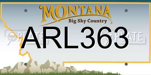ARL363 Montana License Plate