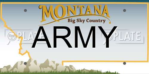 ARMY Montana License Plate