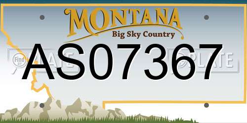 AS07367 Montana License Plate