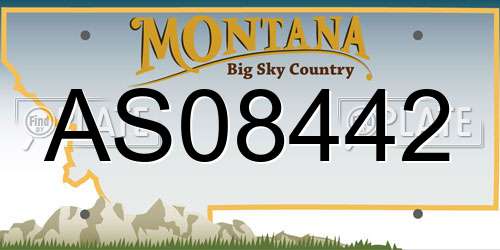 AS08442 Montana License Plate