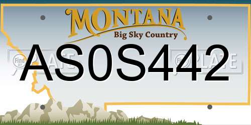 AS0S442 Montana License Plate