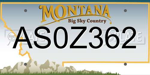 AS0Z362 Montana License Plate