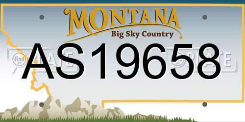 AS19658 Montana License Plate