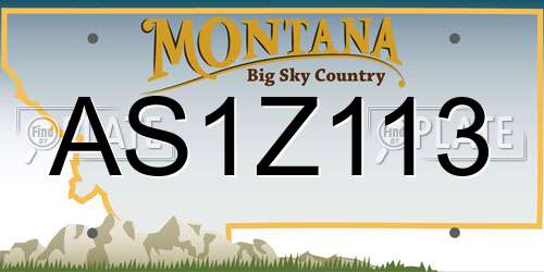 AS1Z113 Montana License Plate