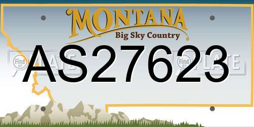 AS27623 Montana License Plate