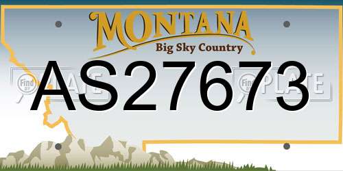 AS27673 Montana License Plate