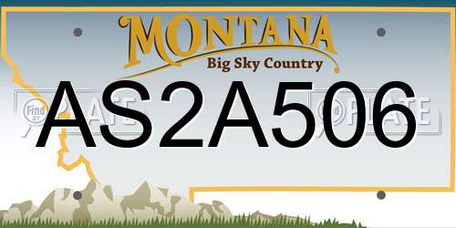 AS2A506 Montana License Plate