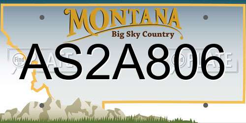 AS2A806 Montana License Plate