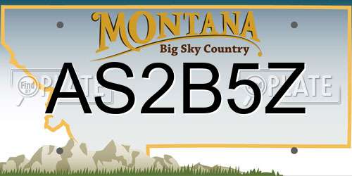 AS2B5Z Montana License Plate