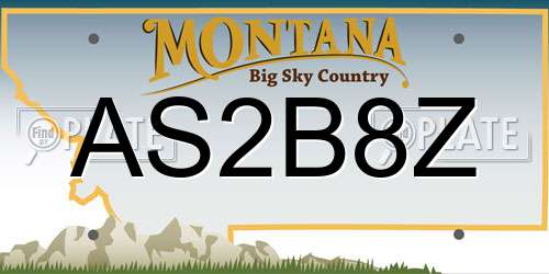 AS2B8Z Montana License Plate