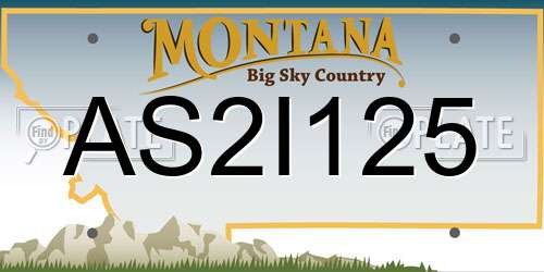AS2I125 Montana License Plate