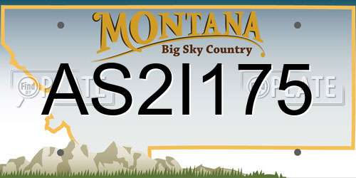 AS2I175 Montana License Plate