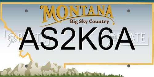 AS2K6A Montana License Plate