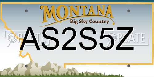 AS2S5Z Montana License Plate