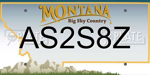 AS2S8Z Montana License Plate