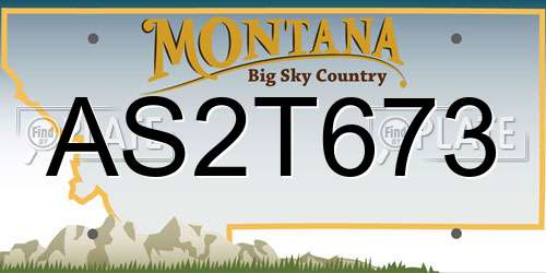 AS2T673 Montana License Plate