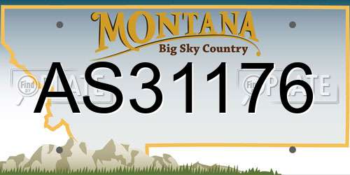 AS31176 Montana License Plate