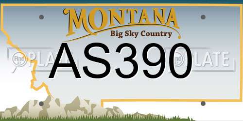 AS390 Montana License Plate