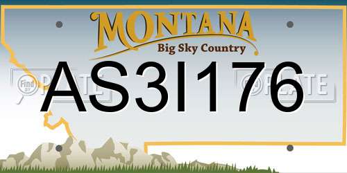 AS3I176 Montana License Plate