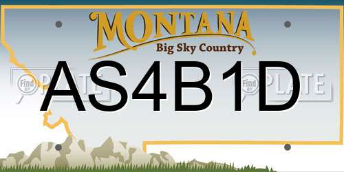AS4B1D Montana License Plate