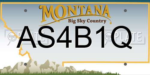 AS4B1Q Montana License Plate