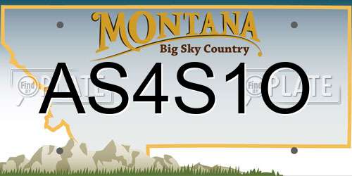 AS4S1O Montana License Plate