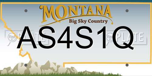 AS4S1Q Montana License Plate