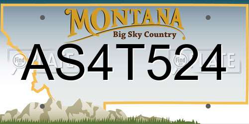 AS4T524 Montana License Plate