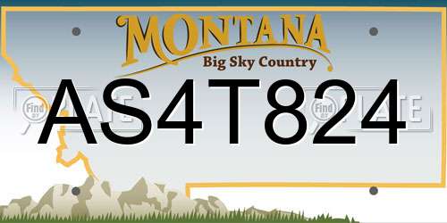 AS4T824 Montana License Plate
