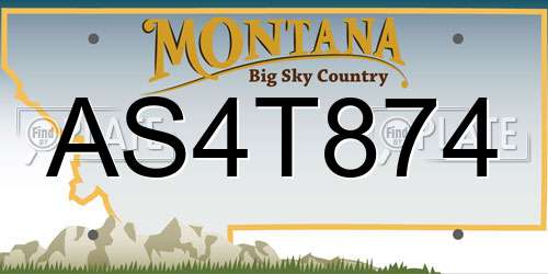 AS4T874 Montana License Plate