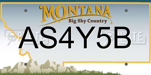 AS4Y5B Montana License Plate