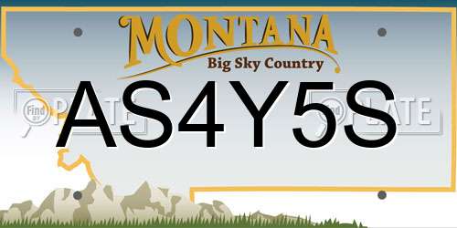AS4Y5S Montana License Plate