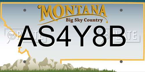AS4Y8B Montana License Plate
