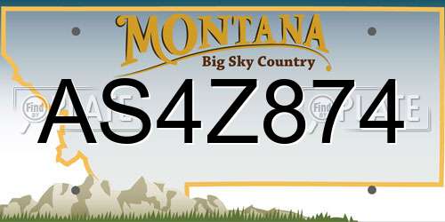 AS4Z874 Montana License Plate