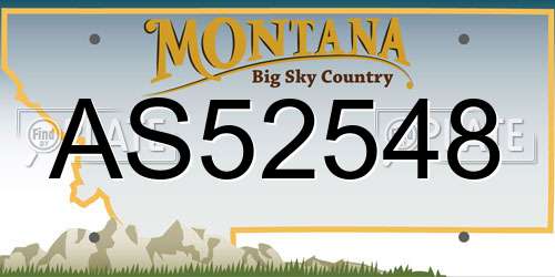 AS52548 Montana License Plate