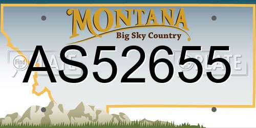 AS52655 Montana License Plate